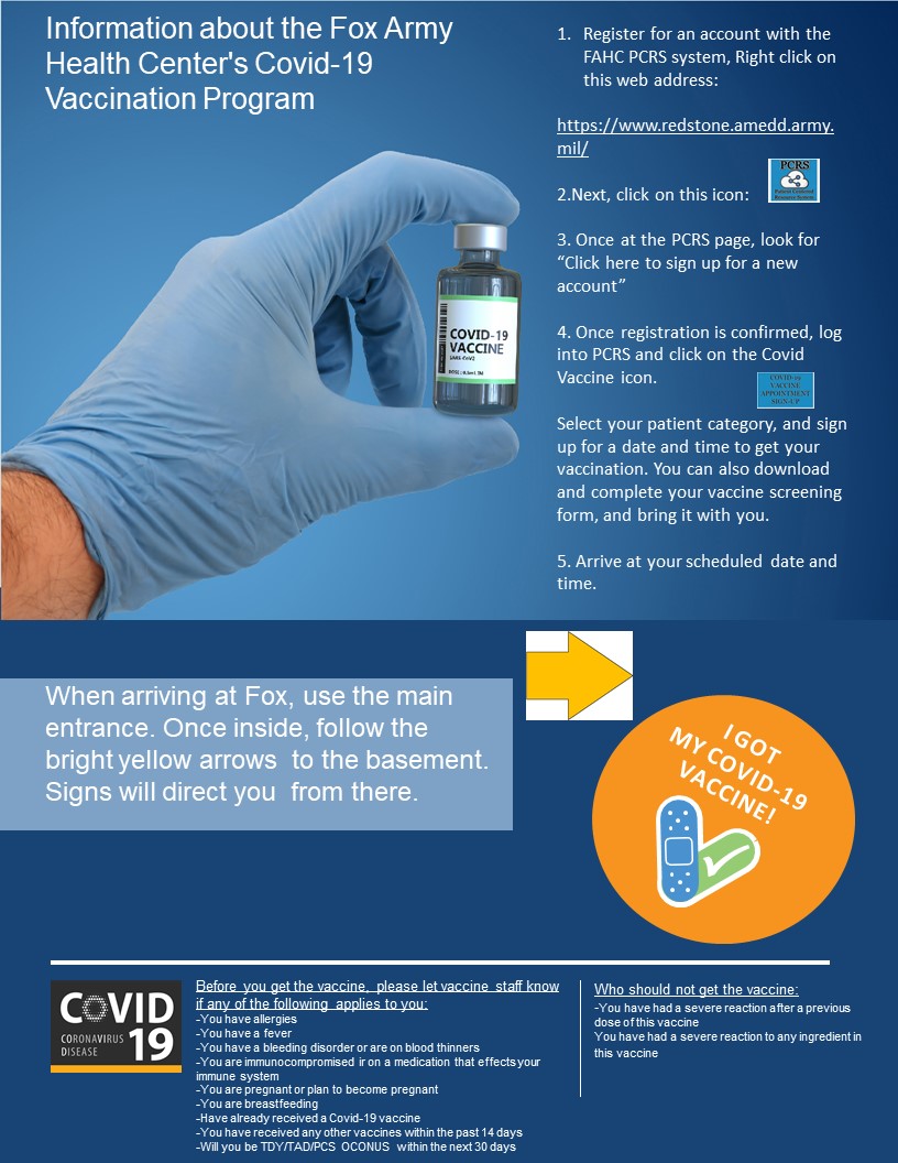FAHC vaccine program instructions